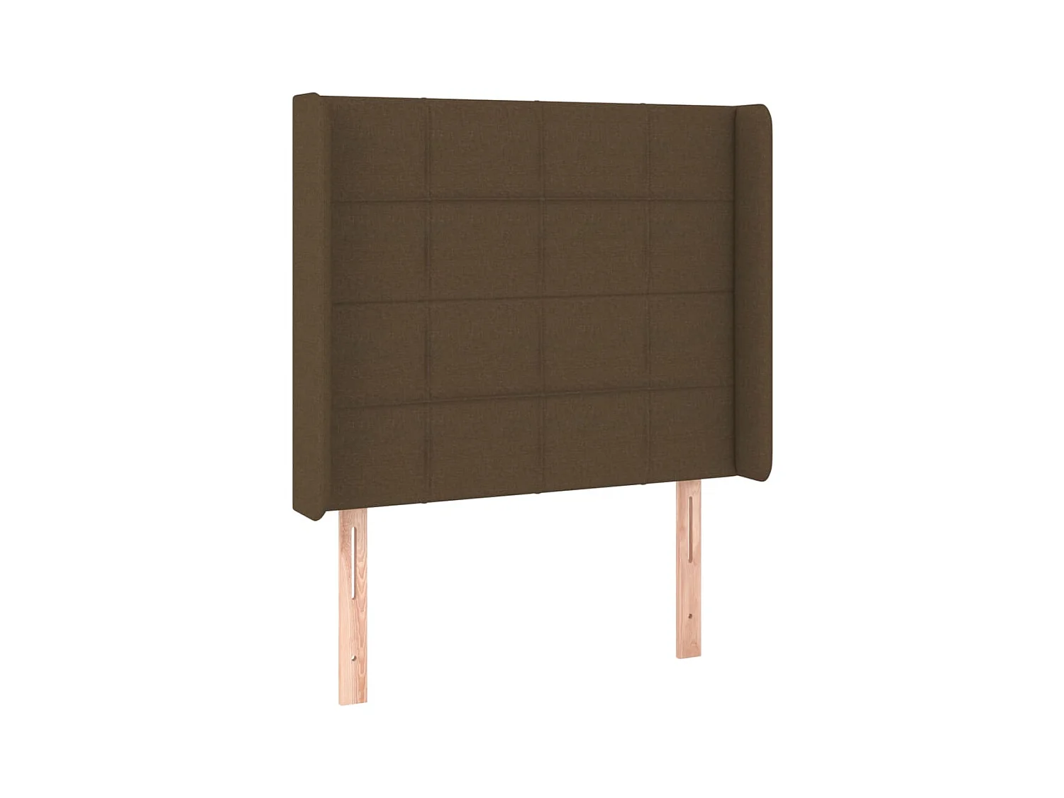 Tête de lit avec oreilles Marron foncé 93x16x118/128 cm Tissu
