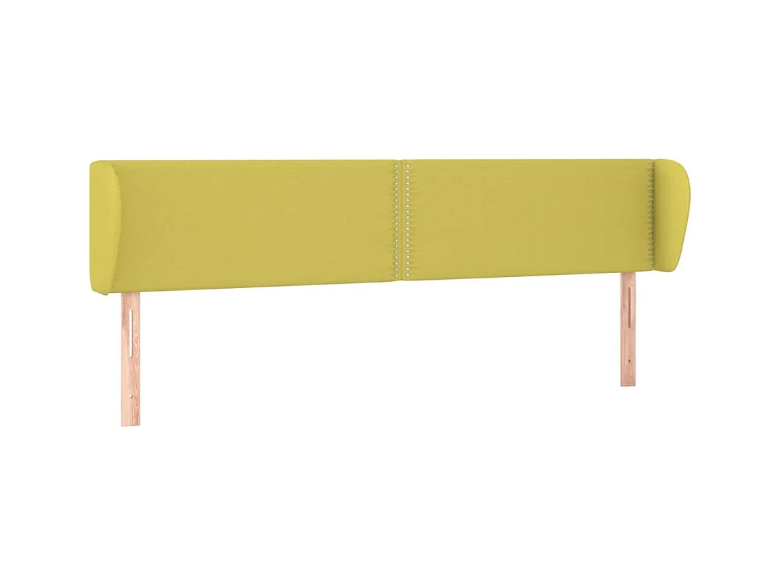 Tête de lit avec oreilles Vert 203x23x78/88 cm Tissu