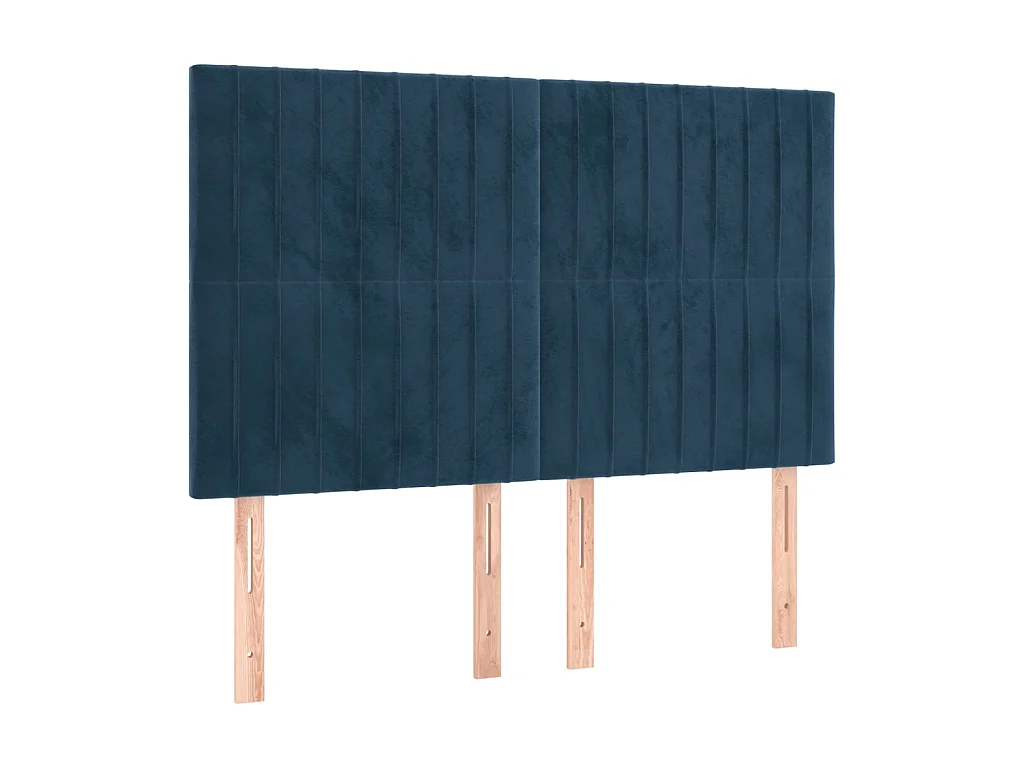 Têtes de lit 4 pcs Bleu foncé 72x5x78/88 cm Velours