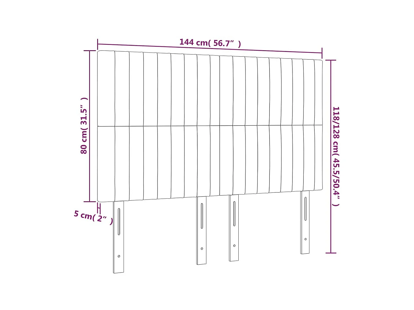 Kopfteile 4 Stk. Dunkelblau 72x5x78/88 cm Samt