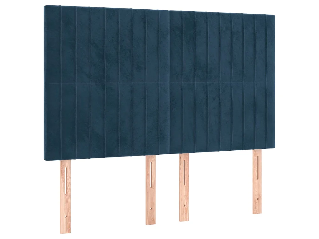 Cabeceiras 4 unidades Azul escuro 72x5x78/88 cm Veludo