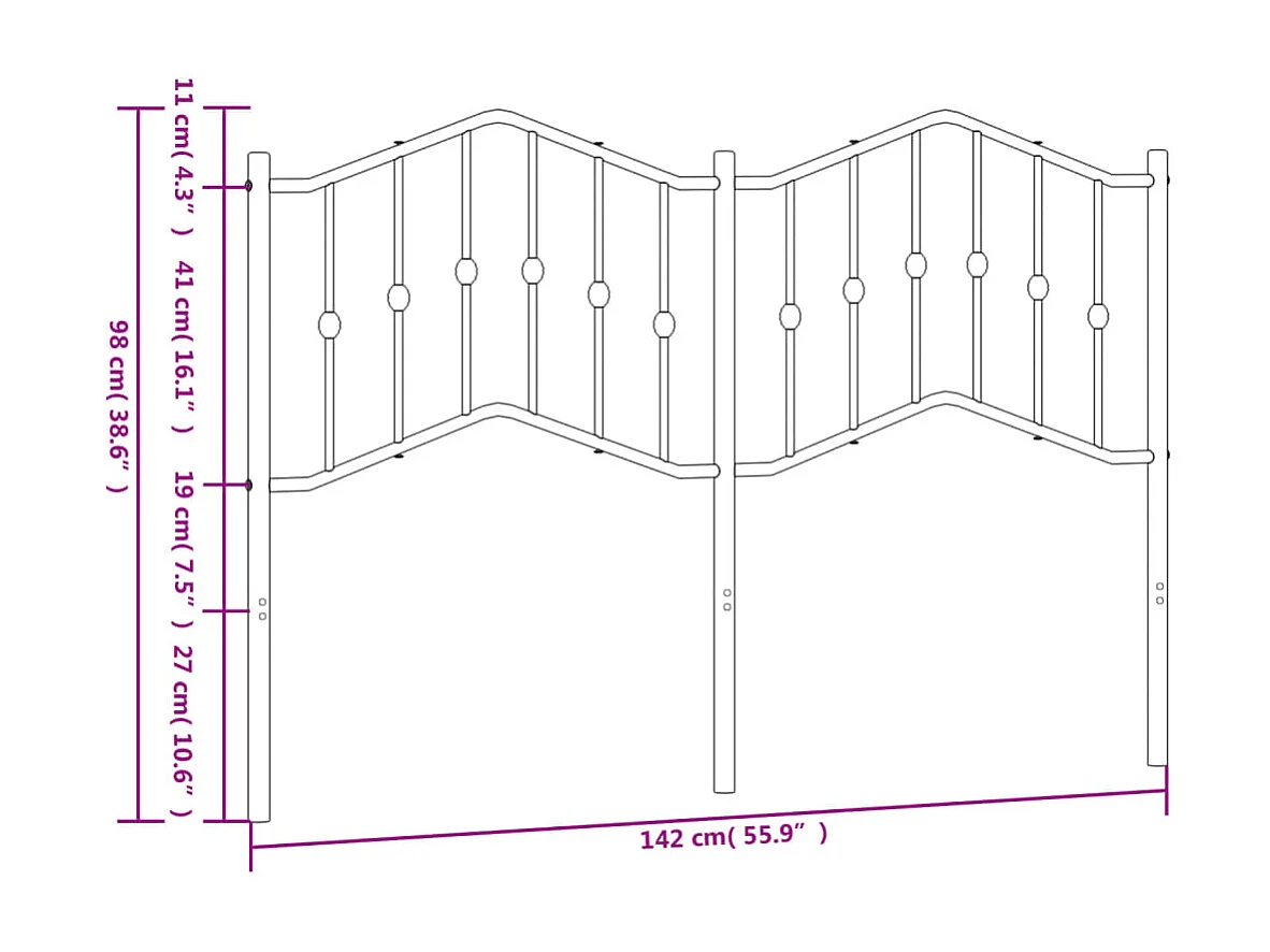 Cabecero de metal blanco 135 cm