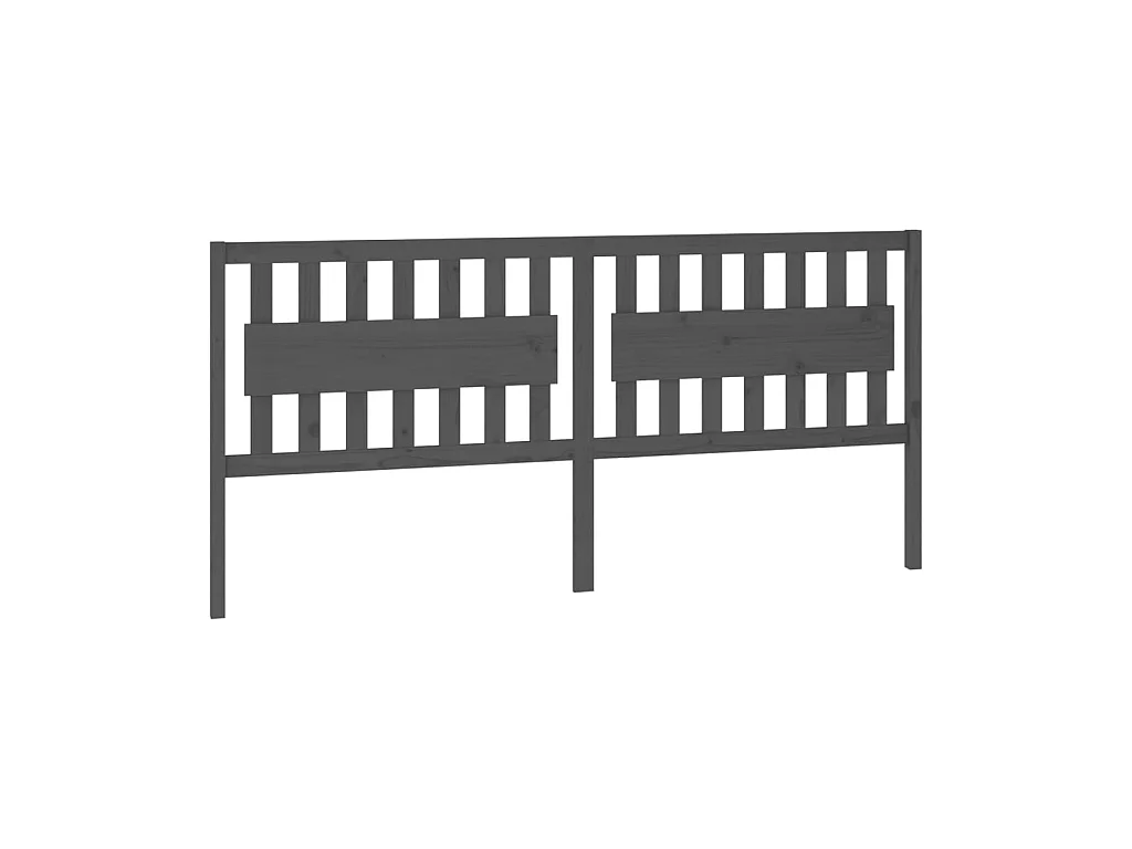 Tête de lit Gris 205,5x4x100 cm Bois massif de pin