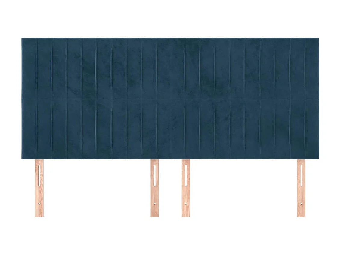 Têtes de lit 4 pcs Bleu foncé 90x5x78/88 cm Velours