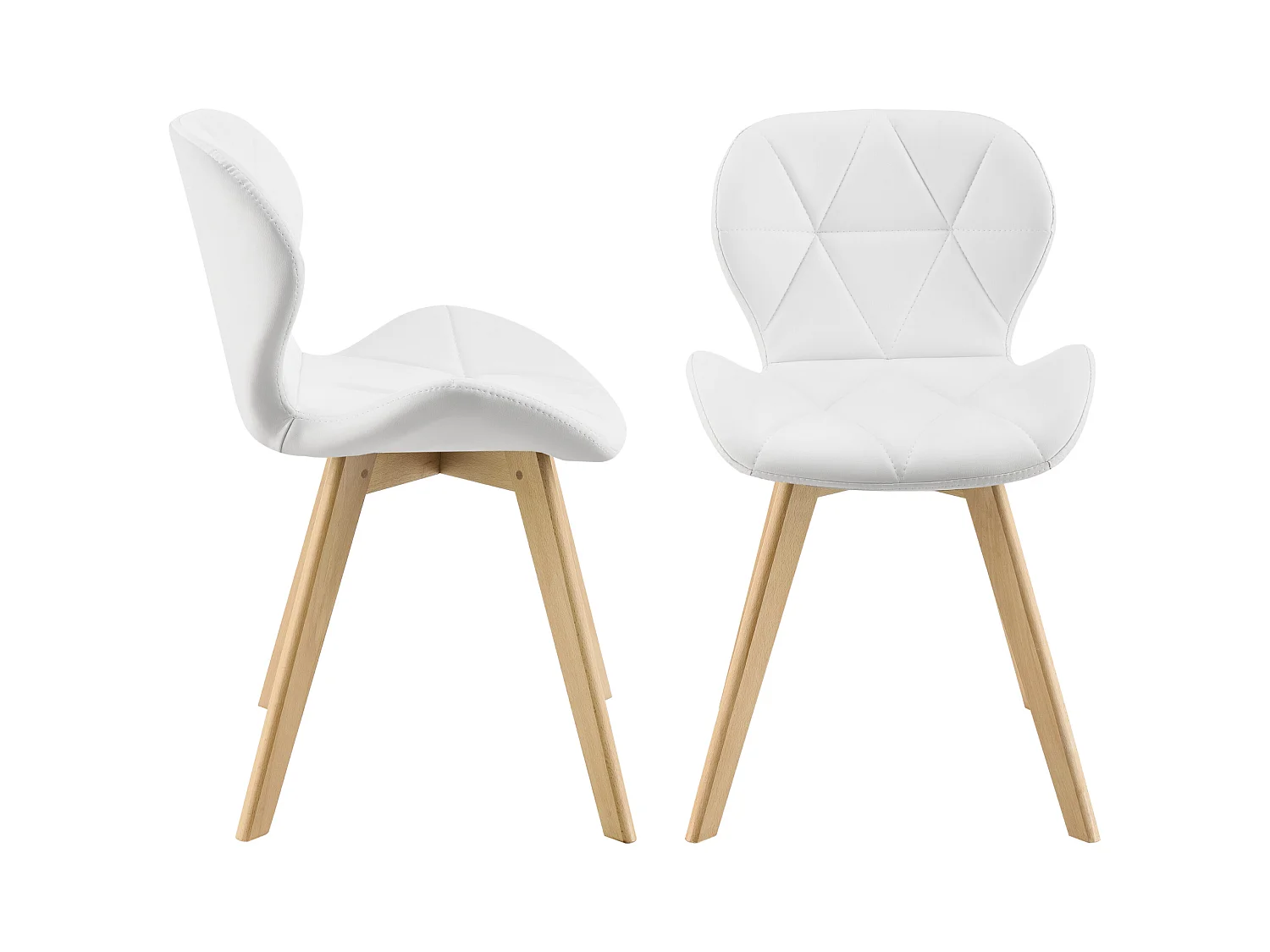 Lot de 2 Chaises Älmhult Similicuir 78 x 47 x 52 cm Blanc [en.casa]