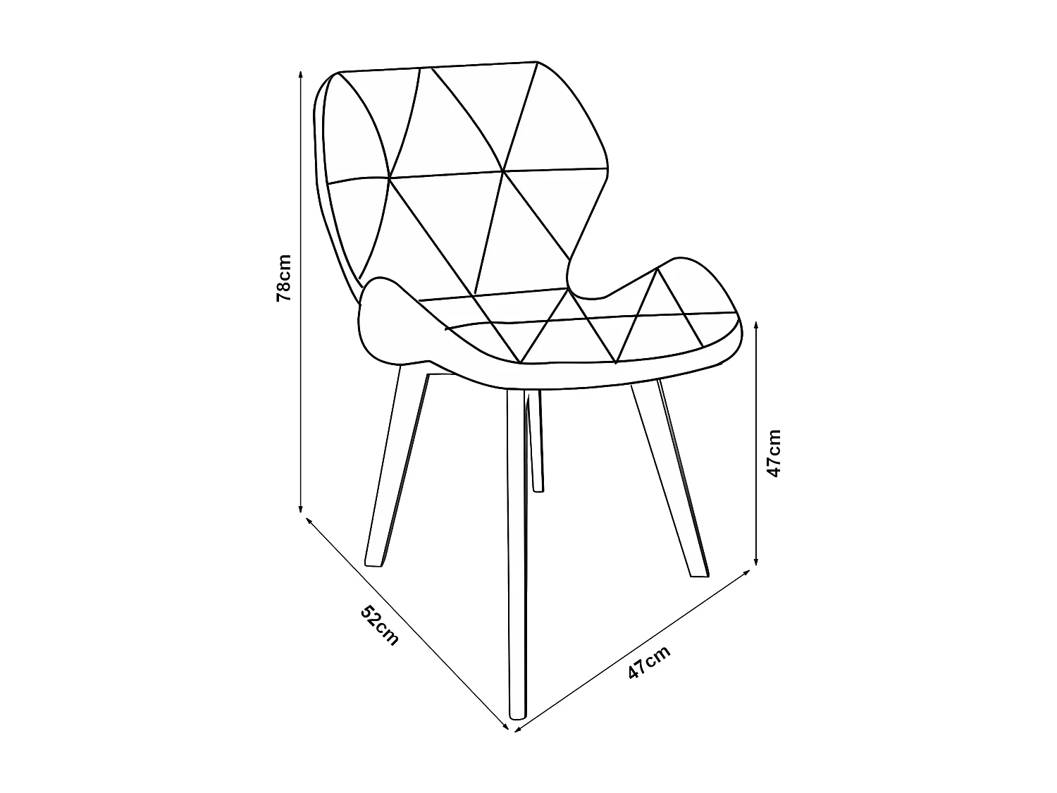 Lot de 2 Chaises Älmhult Similicuir 78 x 47 x 52 cm Blanc [en.casa]