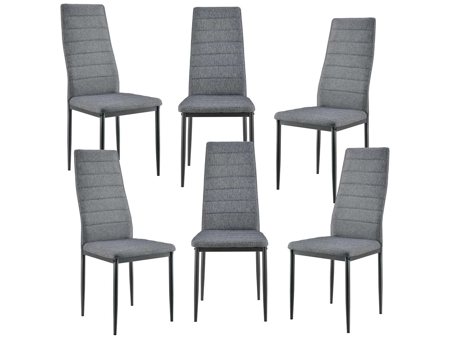 Lot de 6 Chaises de Salle à Manger Lidköping 96 x 43 x 52cm Gris [en.casa]