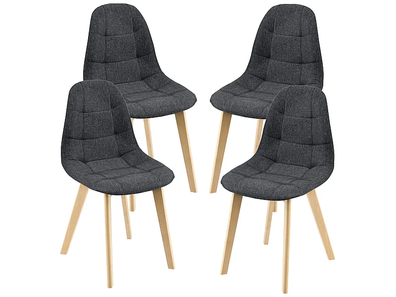 Lot de 4 Chaises de Salle à Manger Kopparberg 86 x 53 x 47 cm Noir [en.casa]