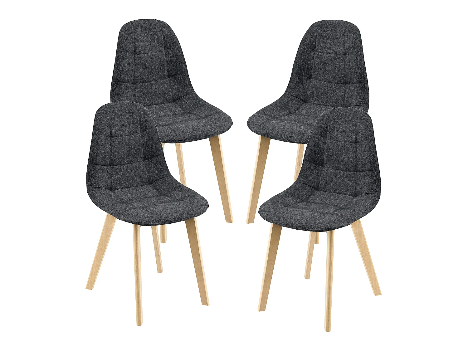 Lot de 4 Chaises de Salle à Manger Kopparberg 86 x 53 x 47 cm Noir [en.casa]