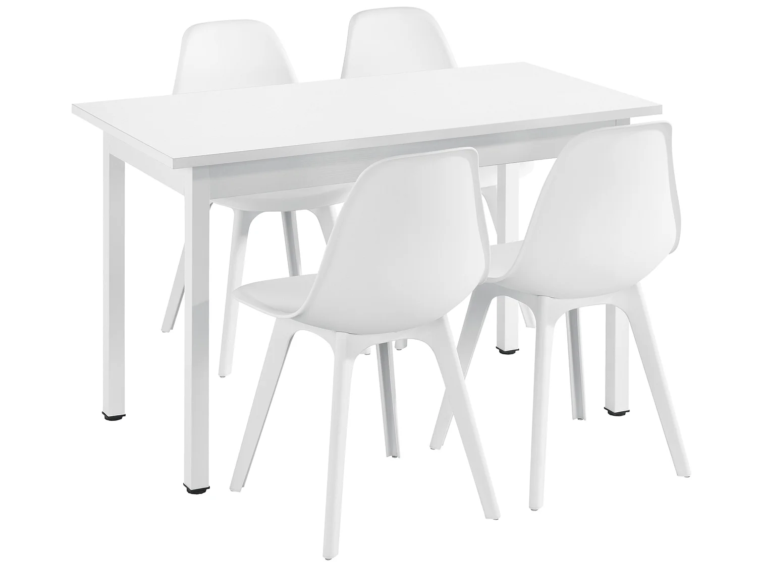 Set de 4 Chaises Brevik Plastique 83 x 54 x 48 cm Blanc [en.casa]