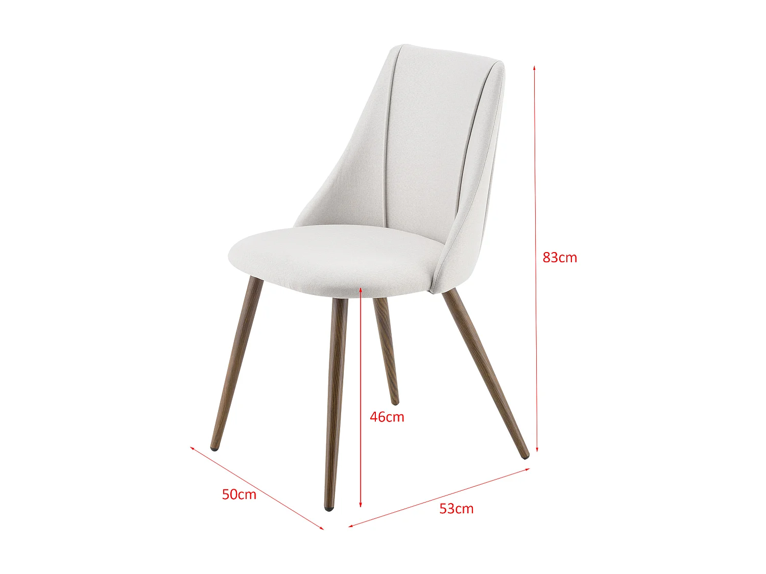 Lot de 2 Chaises de Salle à Manger Danzig 83 x 50 x 53 cm Beige [en.casa]