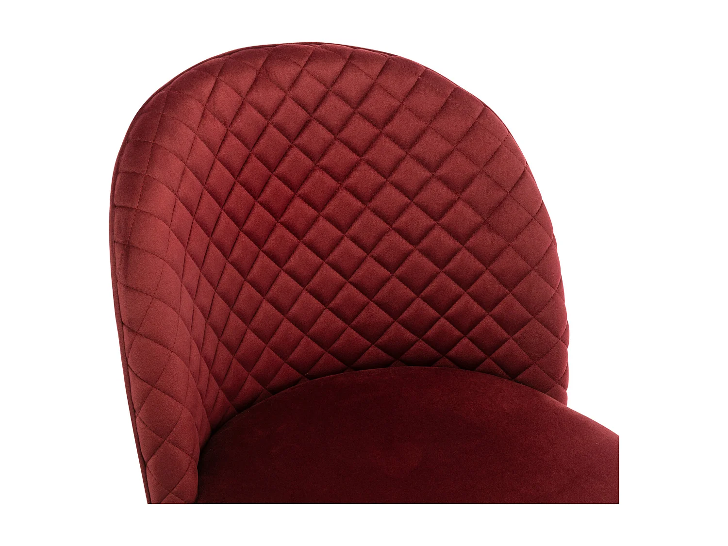 LOLA-Silla de terciopelo color vino con patas de metal efecto madera (x2)