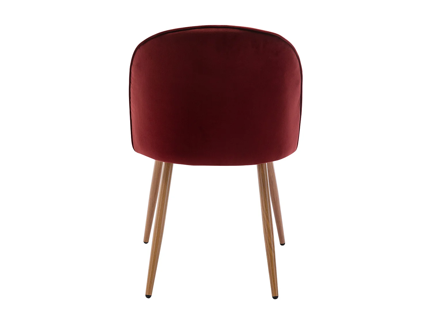 LOLA-Silla de terciopelo color vino con patas de metal efecto madera (x2)