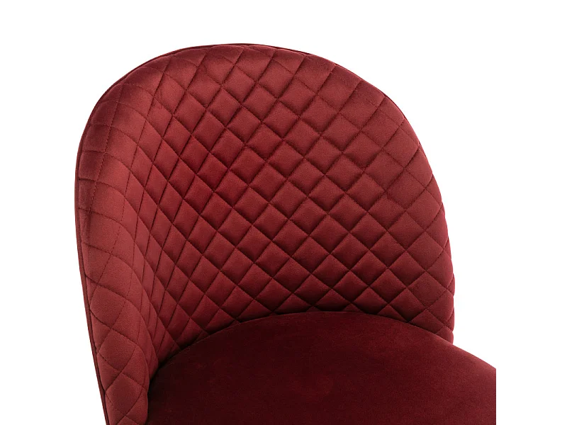 LOLA-Sedia vintage velluto vinaccia gambe metallo effetto legno (x2)