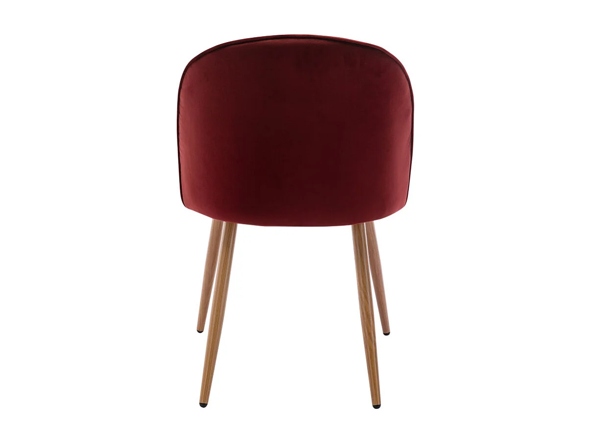 LOLA-Sedia vintage velluto vinaccia gambe metallo effetto legno (x2)