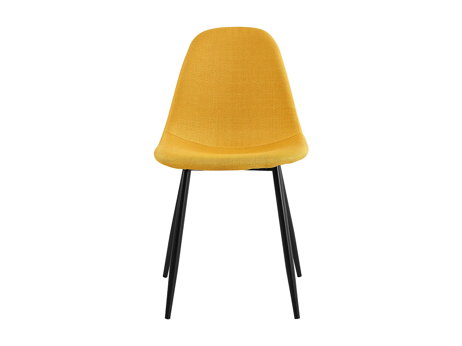 ORLANDO - Chaise tissu curry pieds métal noir (x4)