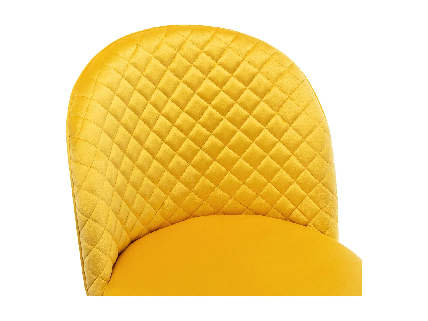 LOLA-Sedia vintage velluto curry gambe metallo effetto legno (x4)