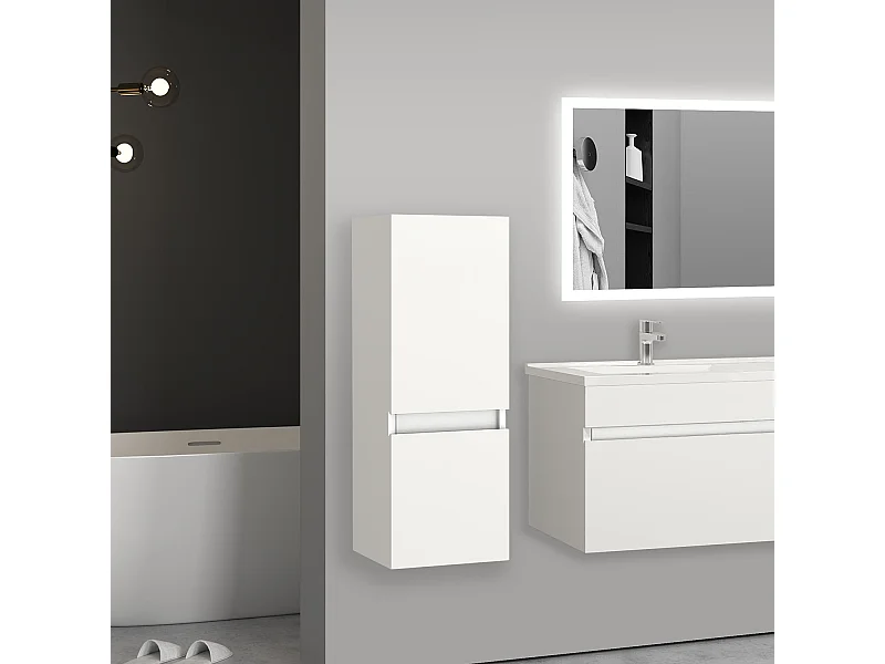 Meuble salle de bain blanc meuble colonne salle de bain à suspendre 30x30x83(L*W*H)cm