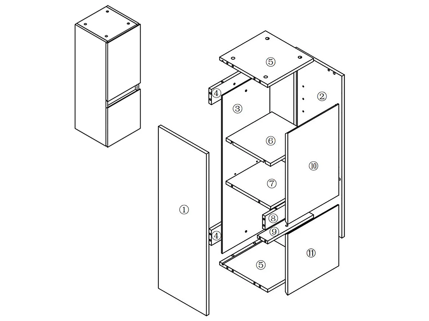 Meuble salle de bain naturel meuble colonne salle de bain à suspendre 30x30x83(L*W*H)cm