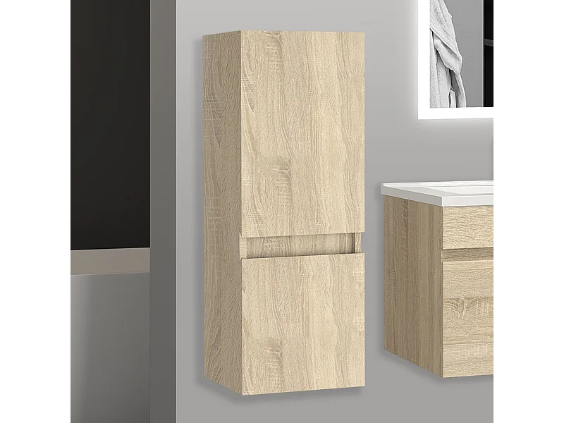 Meuble salle de bain naturel meuble colonne salle de bain à suspendre 30x30x83(L*W*H)cm