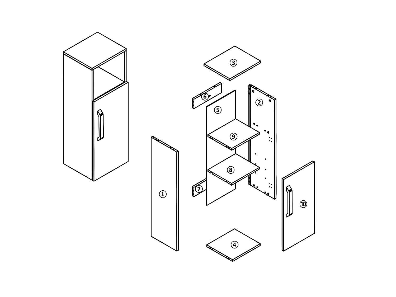 Meuble colonne de salle de bain Commode de rangement polyvalente 30*26.8*85cm Chêne Aica