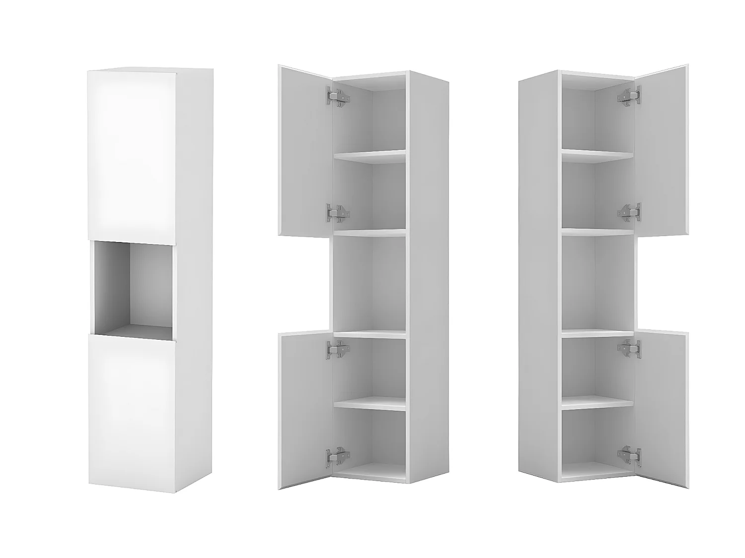 Meuble salle de bain blanc meuble colonne salle de bain à suspendre 30x30x131.5(L*W*H)cm