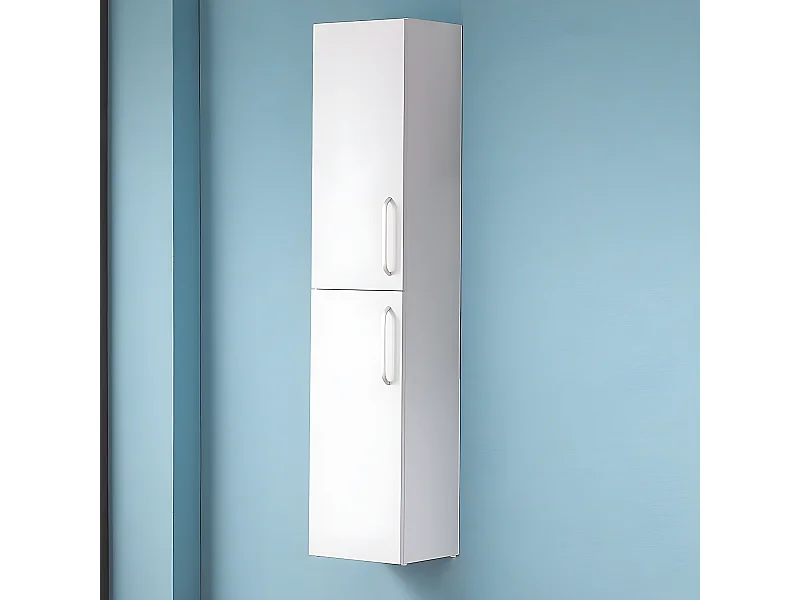 Meuble colonne de salle de bain Commode de rangement polyvalente 30*26.8*142cm Blanc Aica