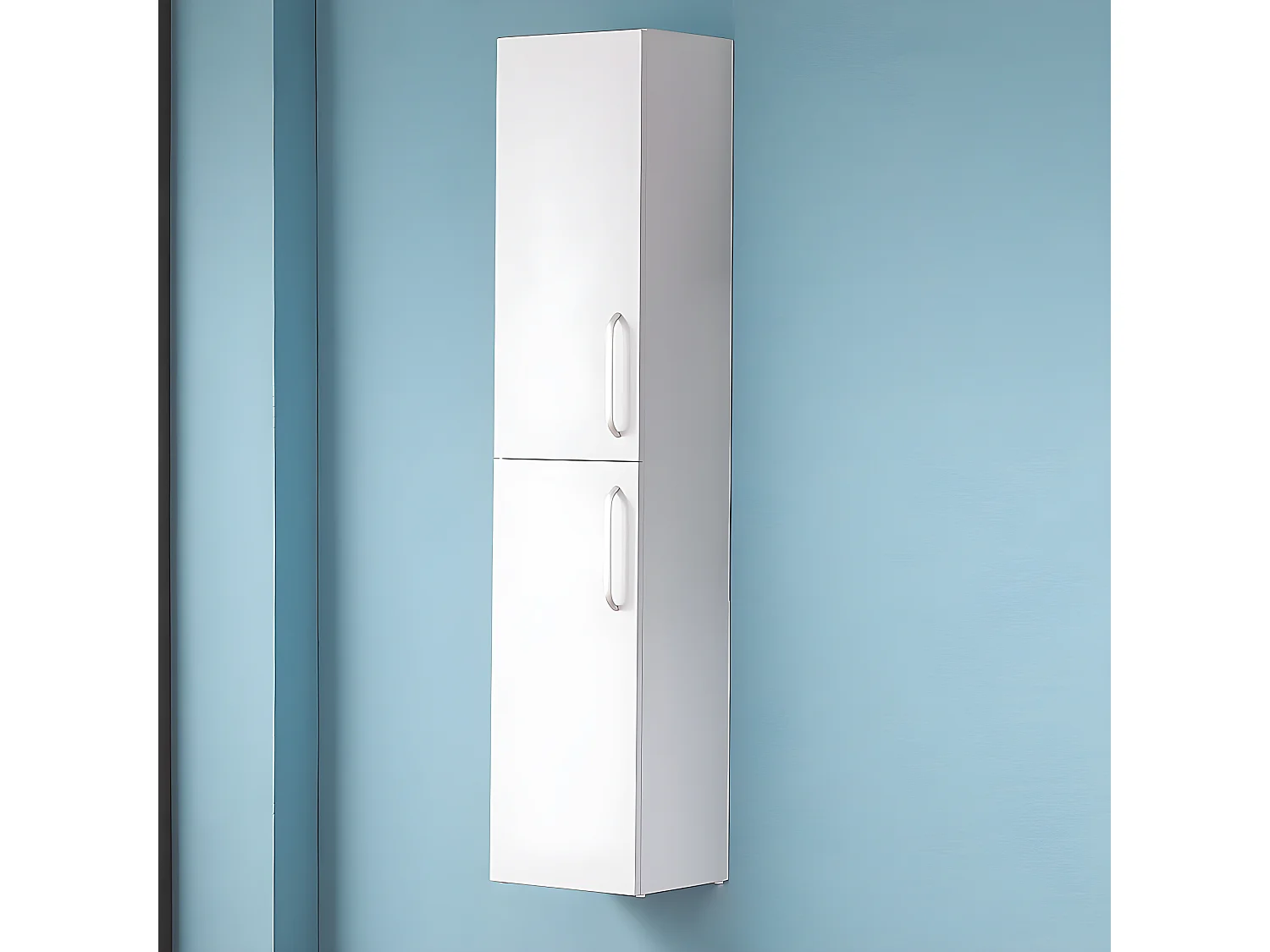 Meuble colonne de salle de bain Commode de rangement polyvalente 30*26.8*142cm Blanc Aica