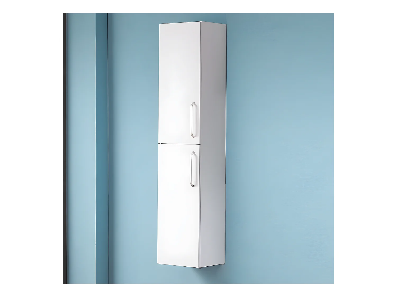 Meuble colonne de salle de bain Commode de rangement polyvalente 30*26.8*142cm Blanc Aica