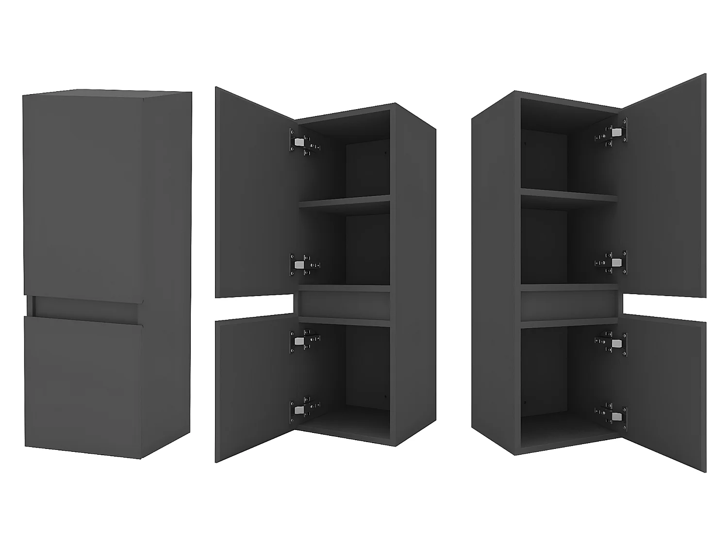 Meuble salle de bain anthracite meuble colonne salle de bain à suspendre 30x30x83(L*W*H)cm