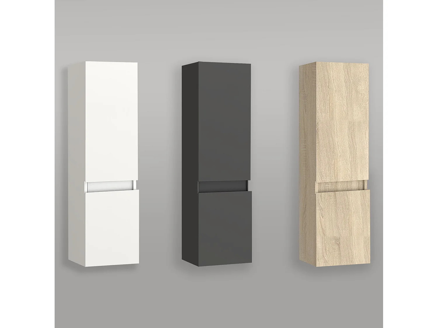 Meuble salle de bain anthracite meuble colonne salle de bain à suspendre 30x30x110(L*W*H)cm