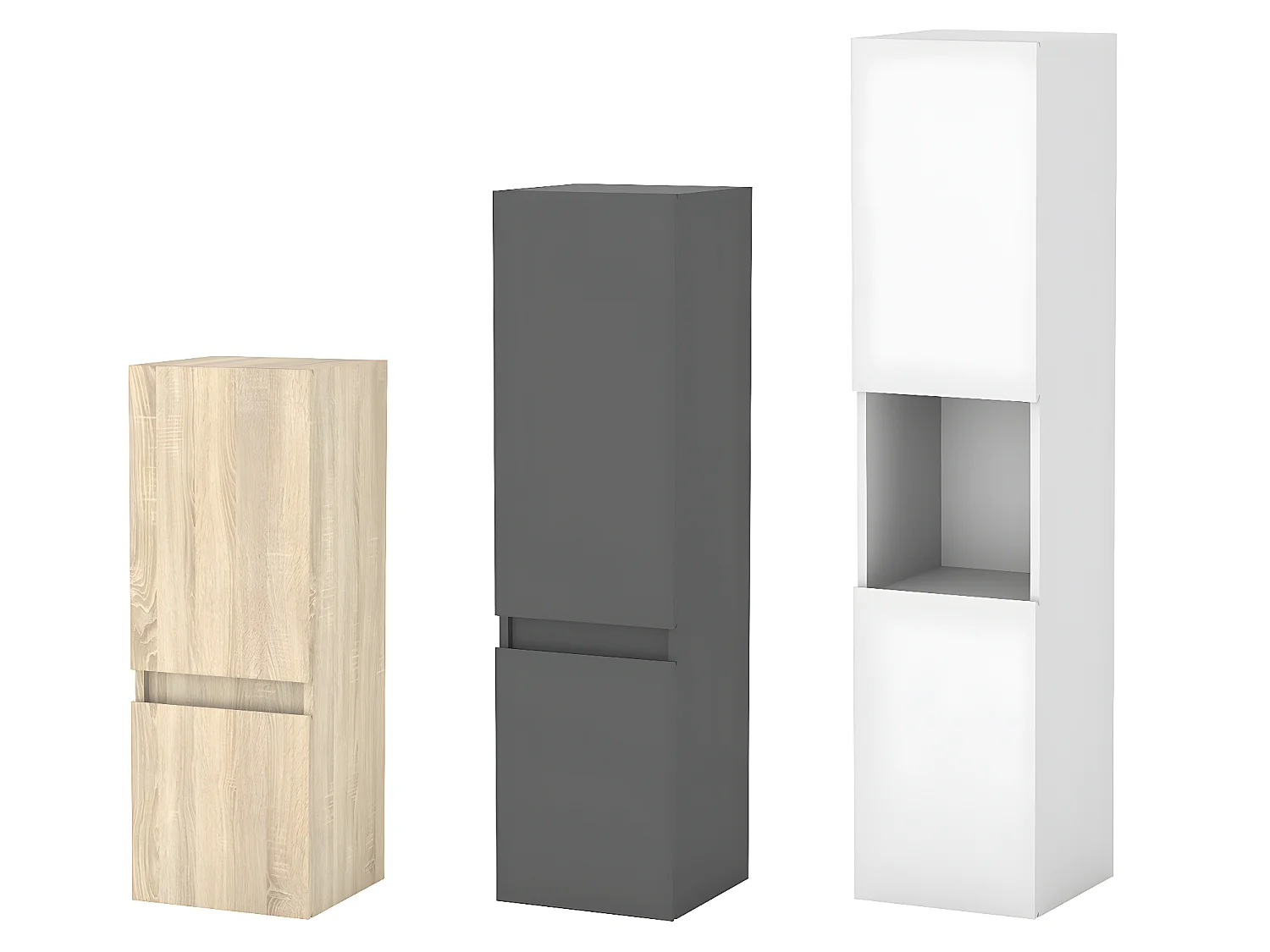 Meuble salle de bain naturel meuble colonne salle de bain à suspendre 30x30x110(L*W*H)cm