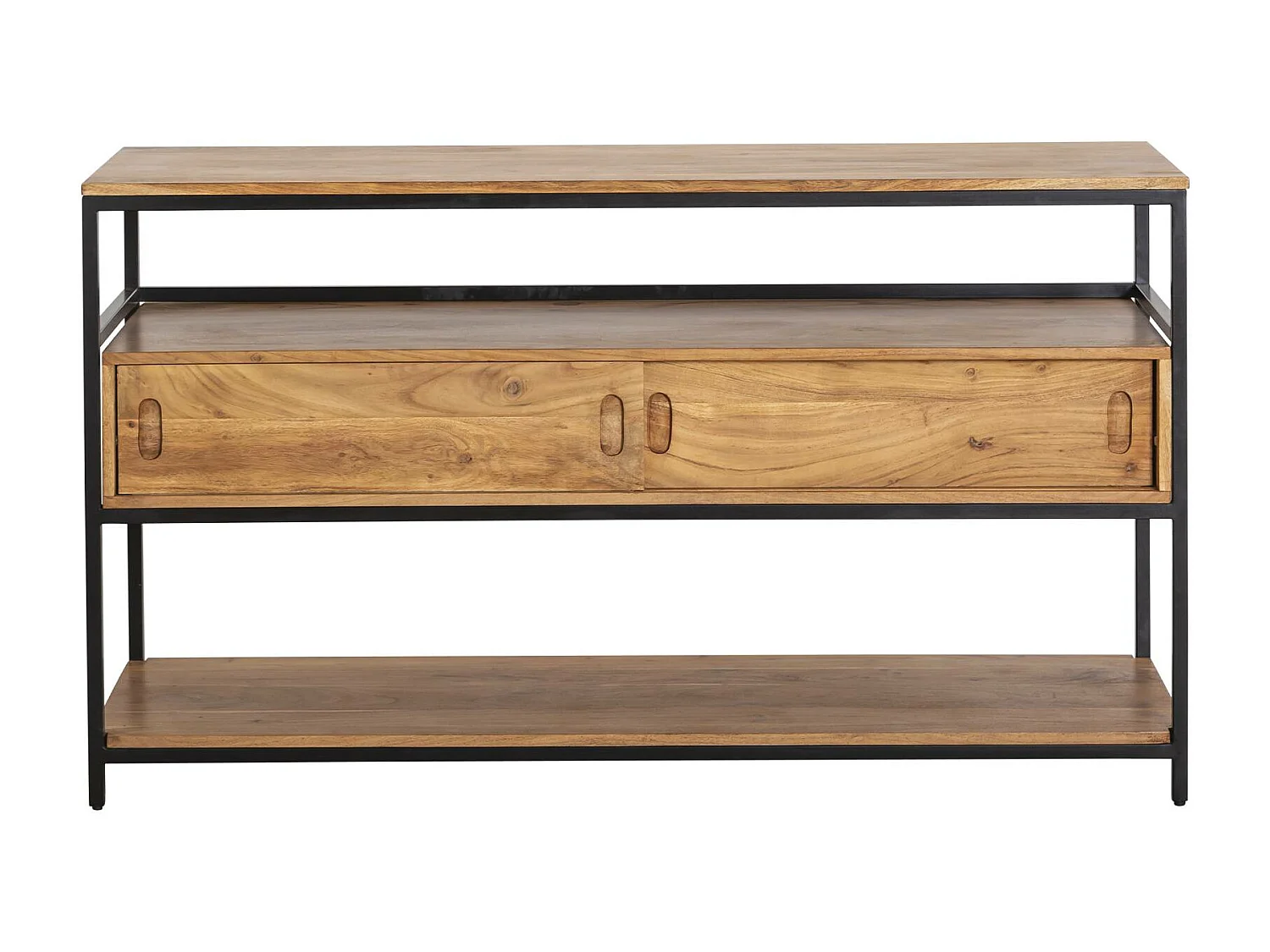 Meuble sous vasque en bois d'acacia et métal Montréal