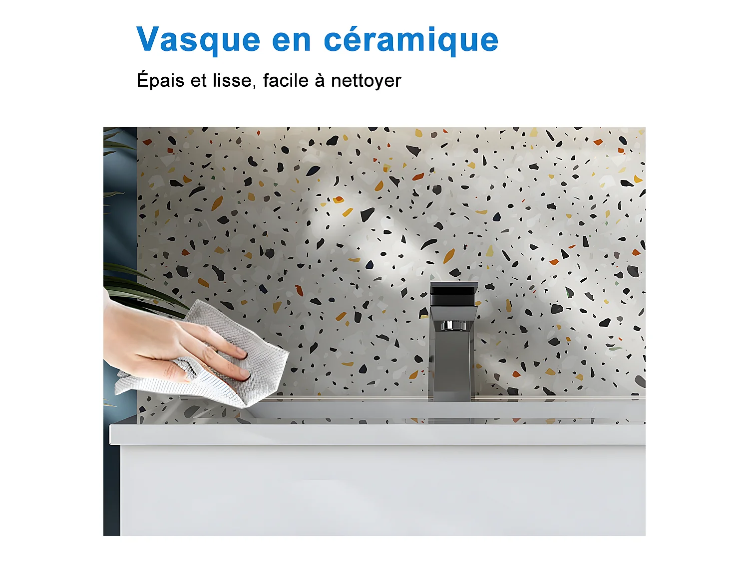 Meuble salle de bain blanc avec 2 portes à une fermeture amortie avec 2 vasques à suspendre 120x45x40(L*W*H)cm