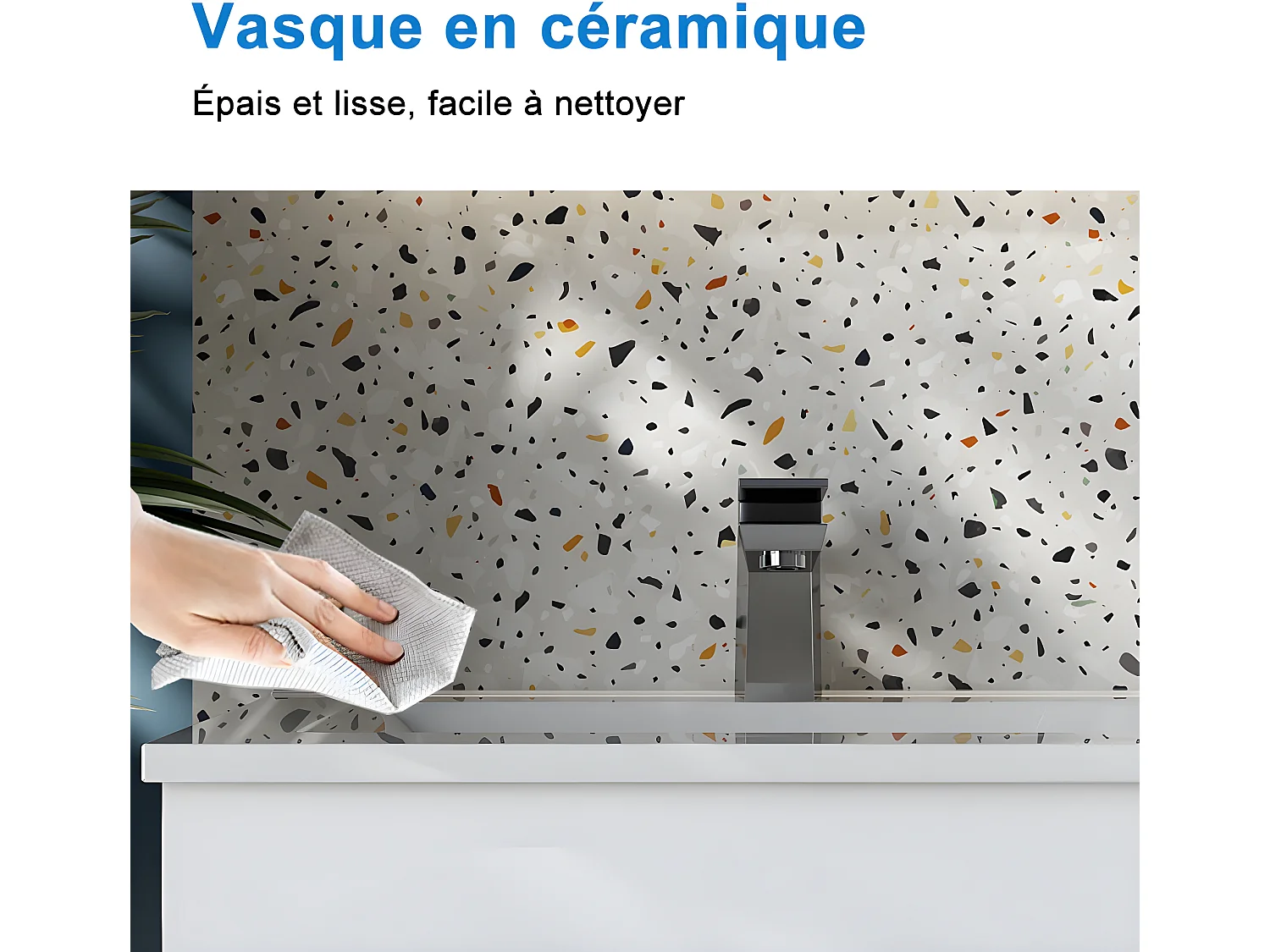 Meuble salle de bain blanc avec 2 portes à une fermeture amortie avec 2 vasques à suspendre 120x45x40(L*W*H)cm