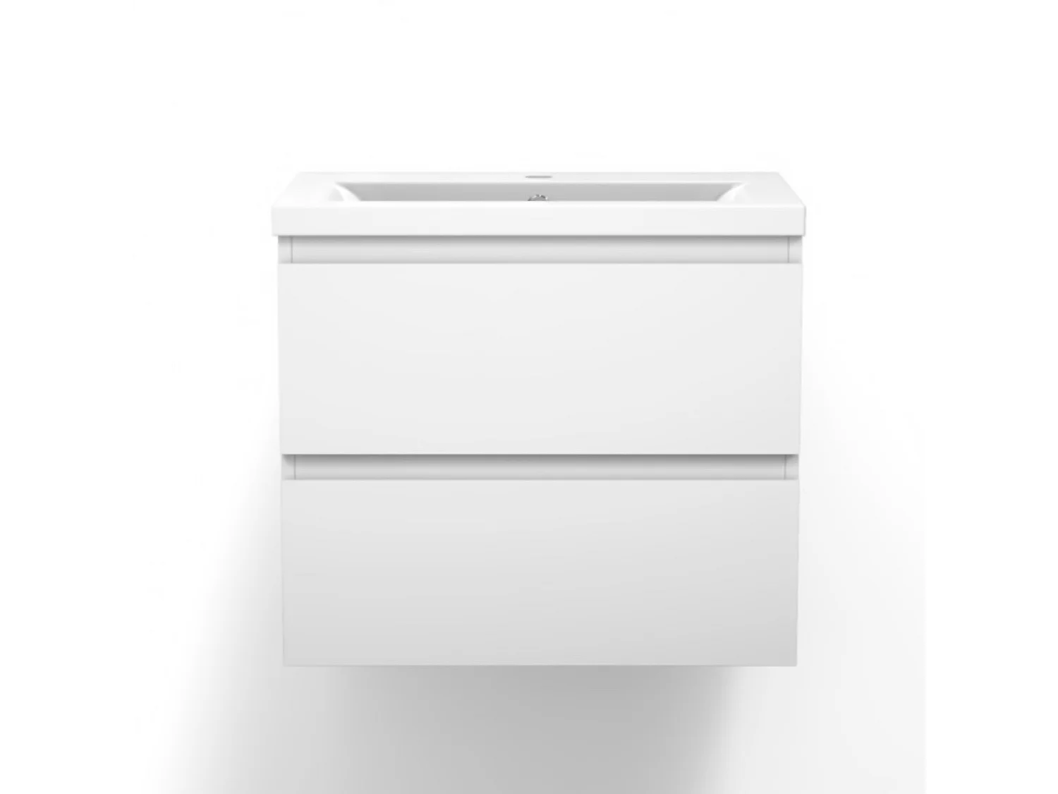 Meuble salle de bain, meuble lave-mains à suspendre avec lavabo en céramique Blanc 50cm