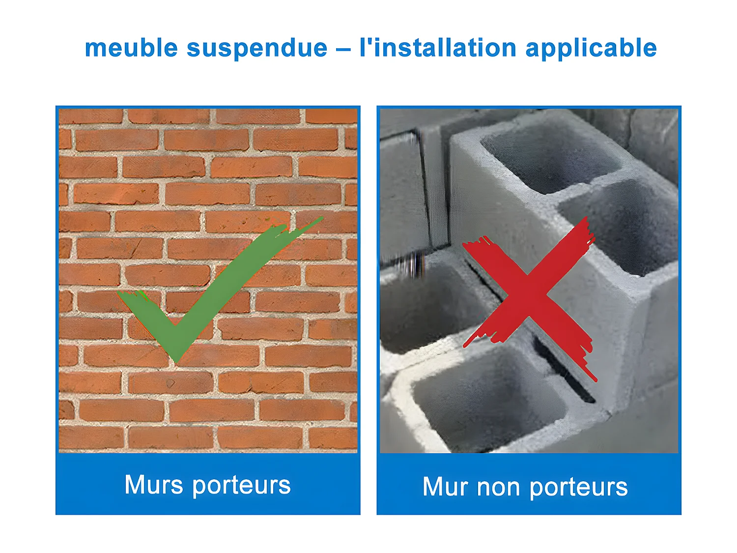 Meuble salle de bain anthracite deux tiroirs avec une vasque à suspendre 60x38.5x52cm Aica