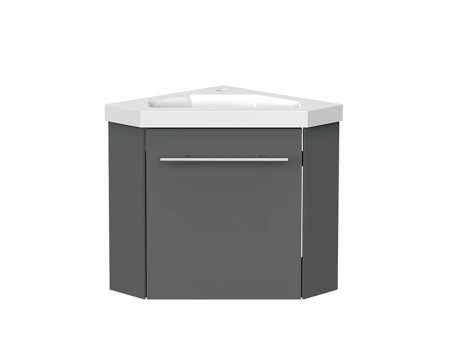 Meuble de rangement de salle de bain Meuble sous vasque d'angle Anthracite 40 cm Aica