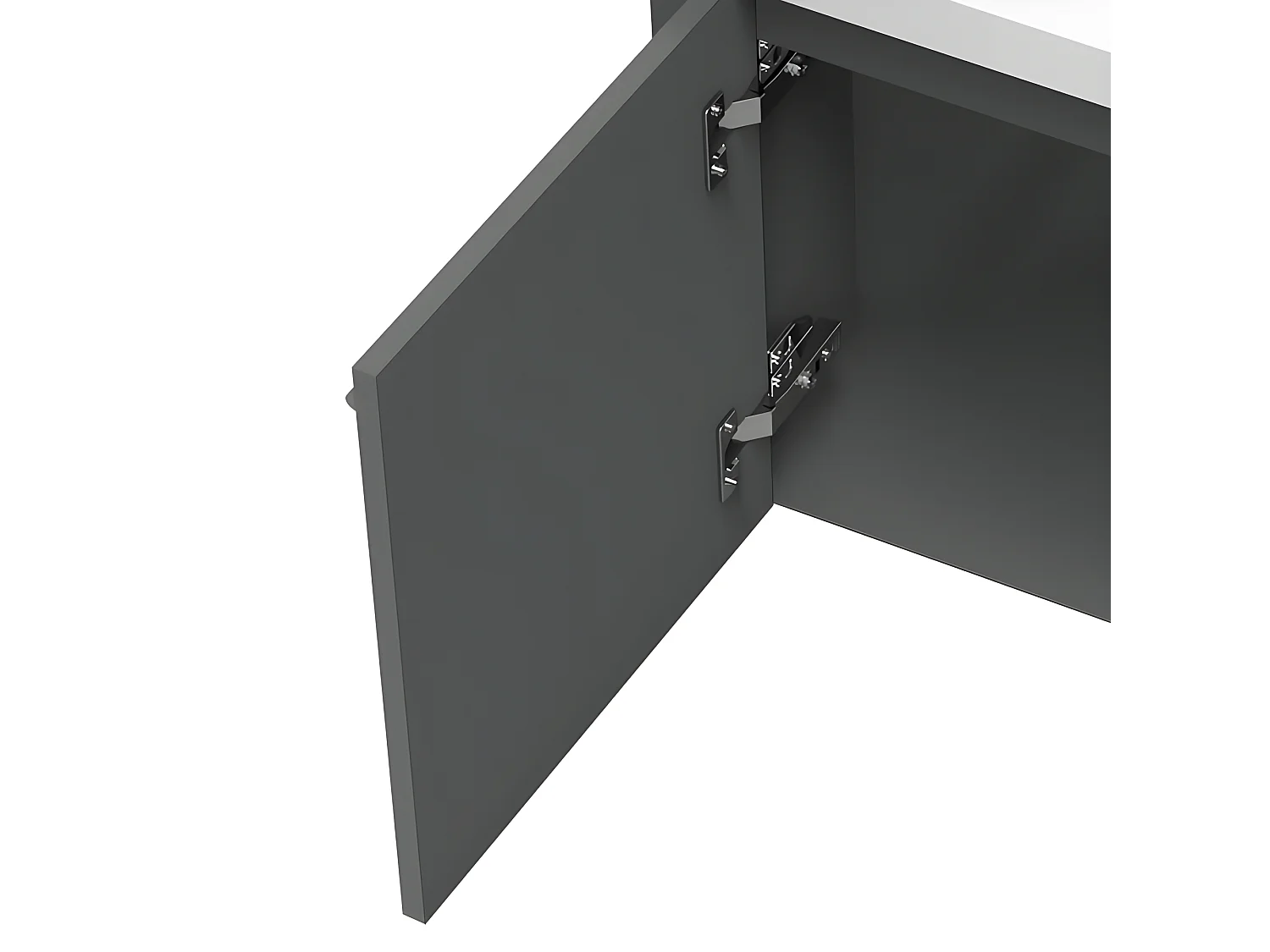 Meuble de rangement de salle de bain Meuble sous vasque d'angle Anthracite 40 cm Aica