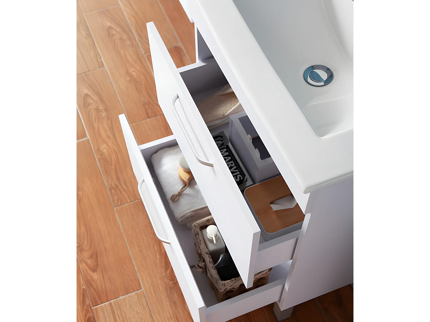 Meuble de salle de bain 580x380x824mm, Ensemble meuble salle de bain et vasque Aica