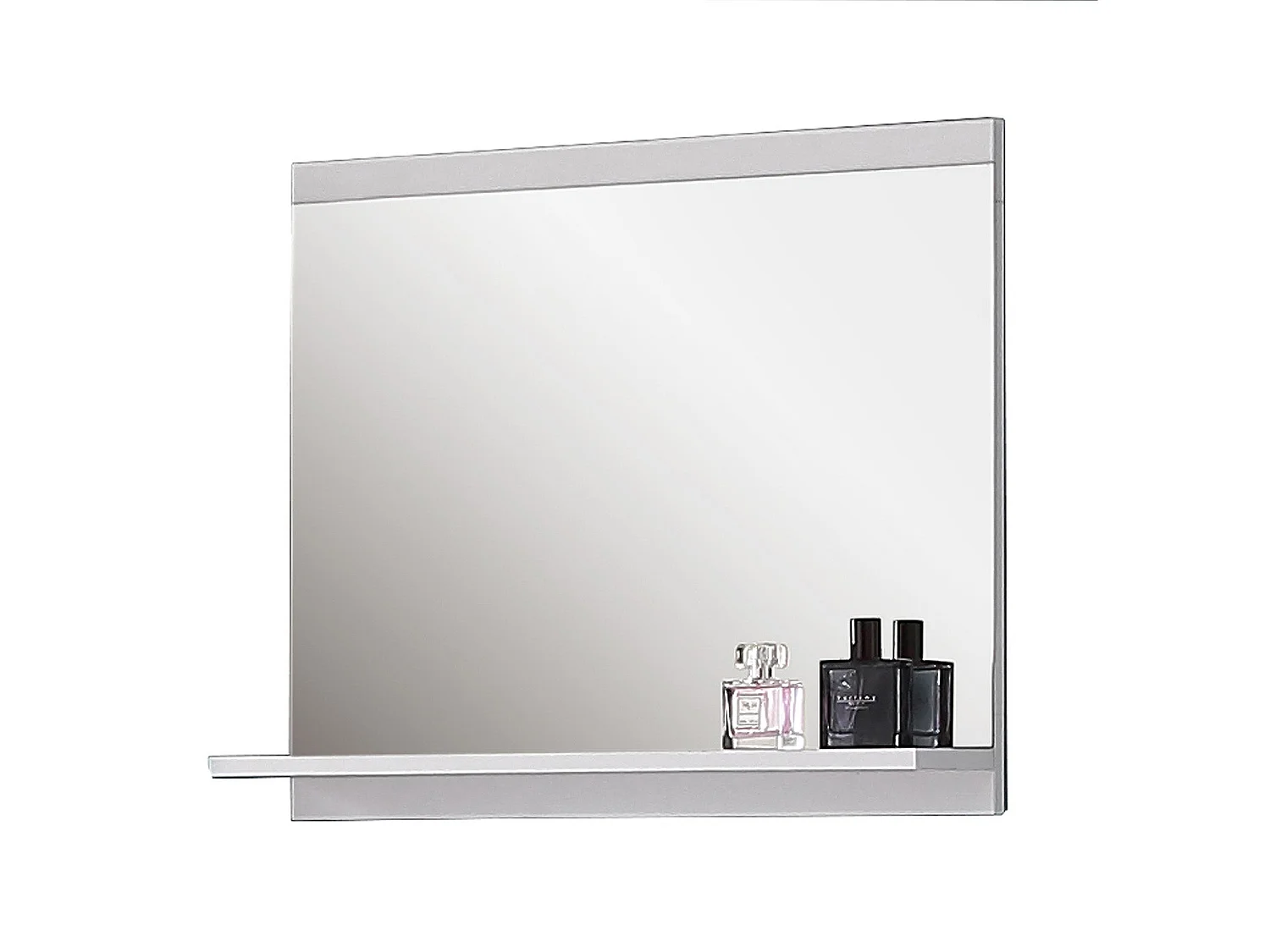 Miroir de salle de bain avec tablette Miroir de courtoisie 60(L)x12(P)x50cm(H) Blanc Aica