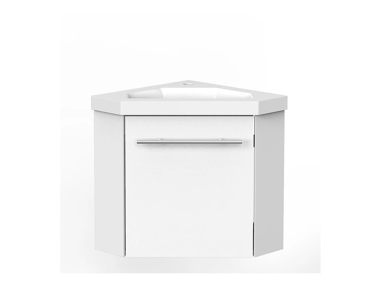 Meuble de rangement de salle de bain Meuble sous vasque d'angle Blanc 40 cm Aica