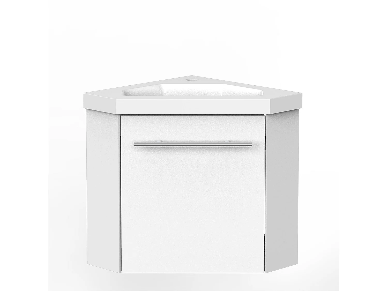 Meuble de rangement de salle de bain Meuble sous vasque d'angle Blanc 40 cm Aica