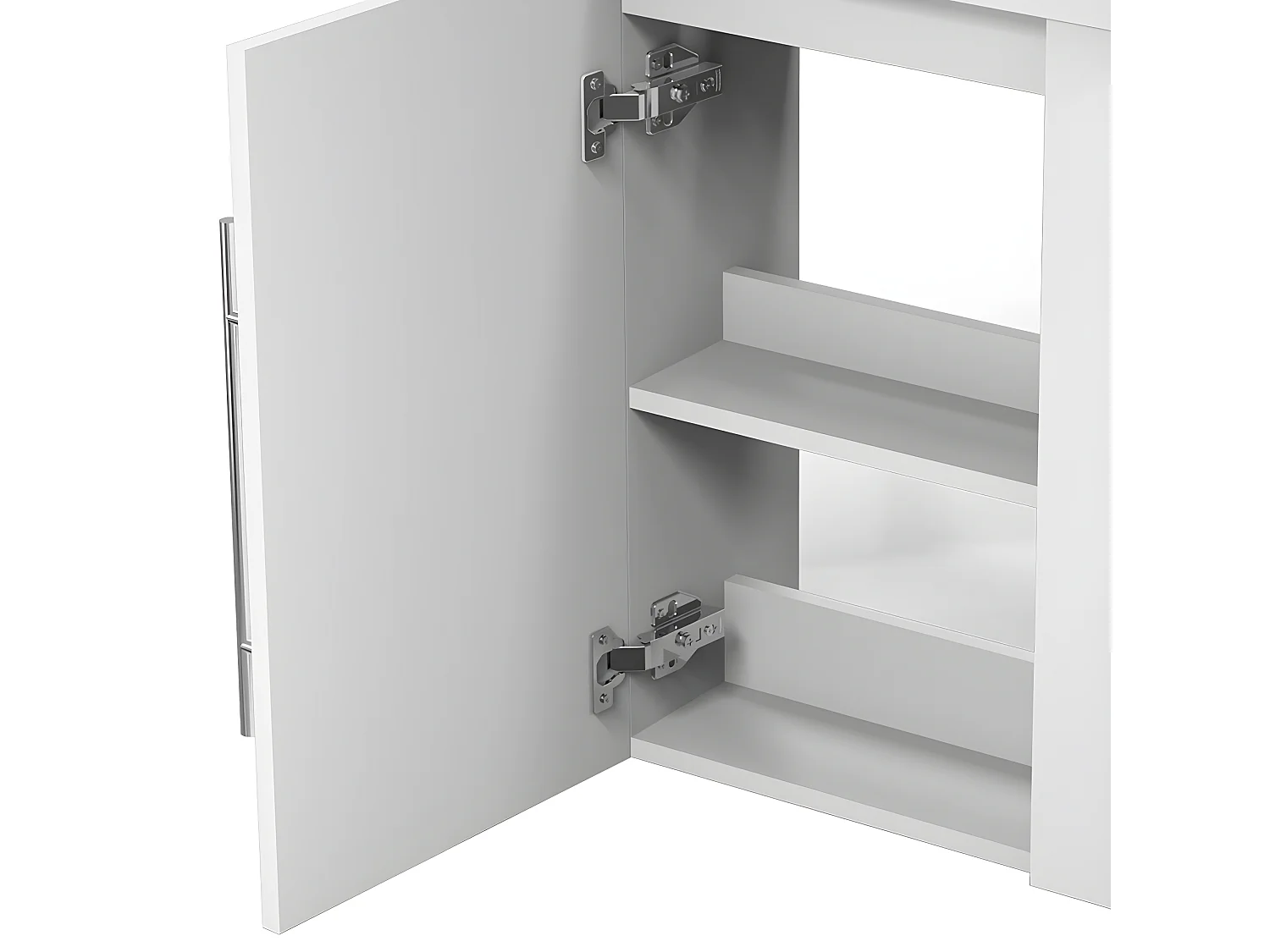 Meuble salle de bain 44x23x60cm 1 porte meuble suspendu avec la vasque couleur blanc Aica