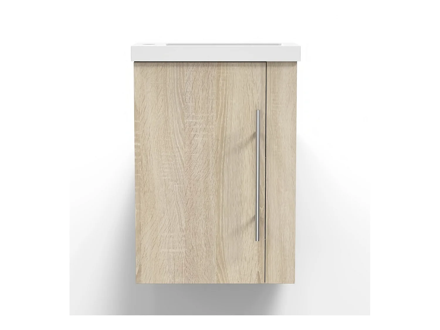 Meuble lave-mains sous vasque suspendu avec lavabo intégré Bois 45cm Aica