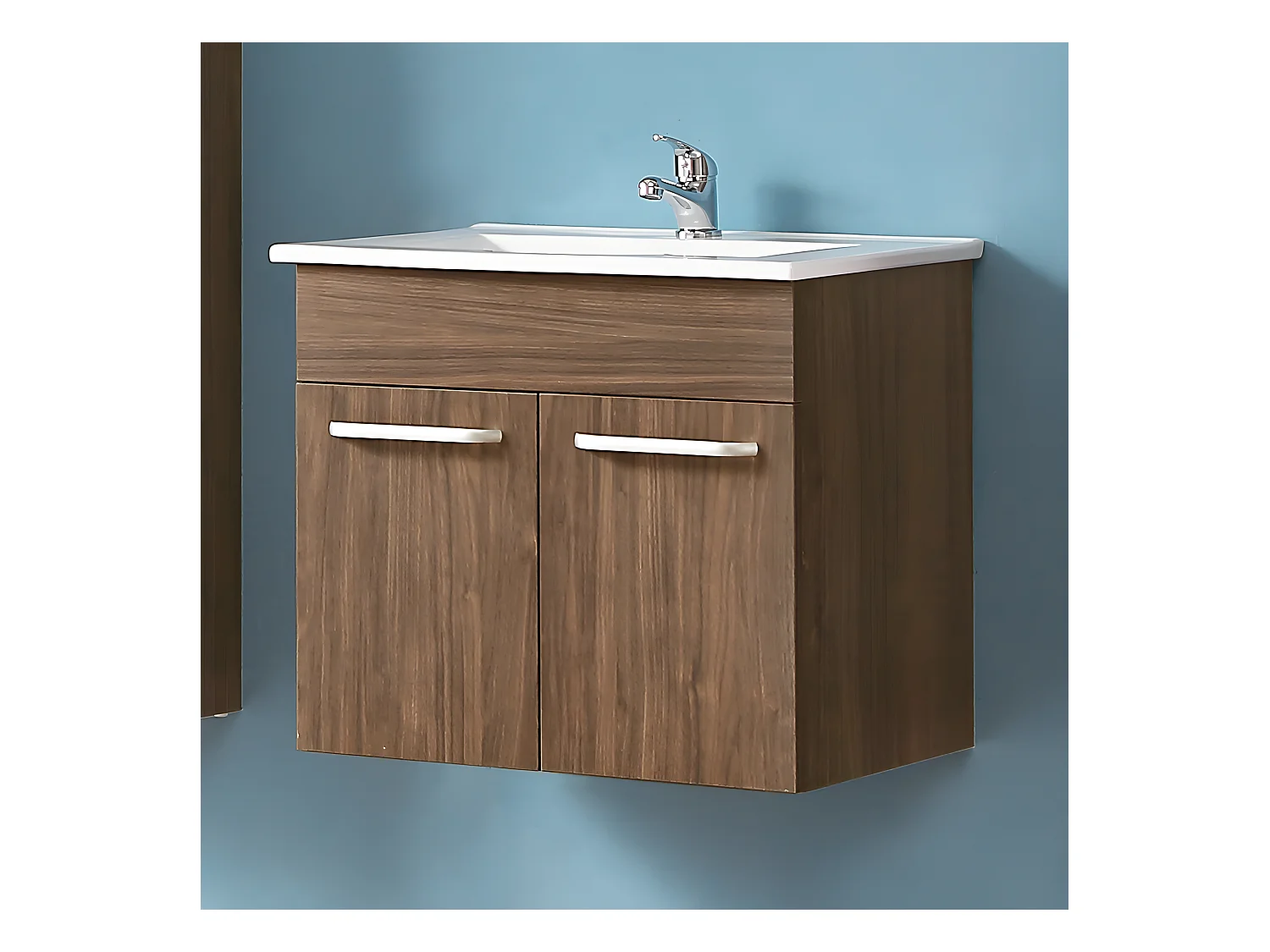 Ensemble meuble salle de bain et vasque 58x38x50cm deux portes Aica