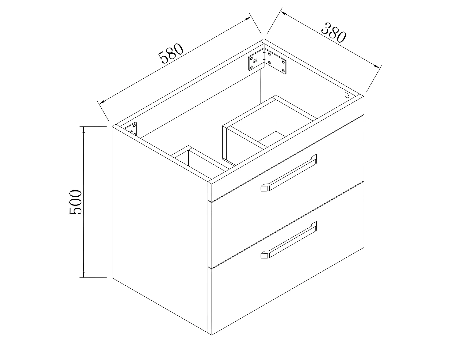 Meuble de salle de bain modéle de Anlo double 58x38x50cm Ensemble meuble et vasque Aica