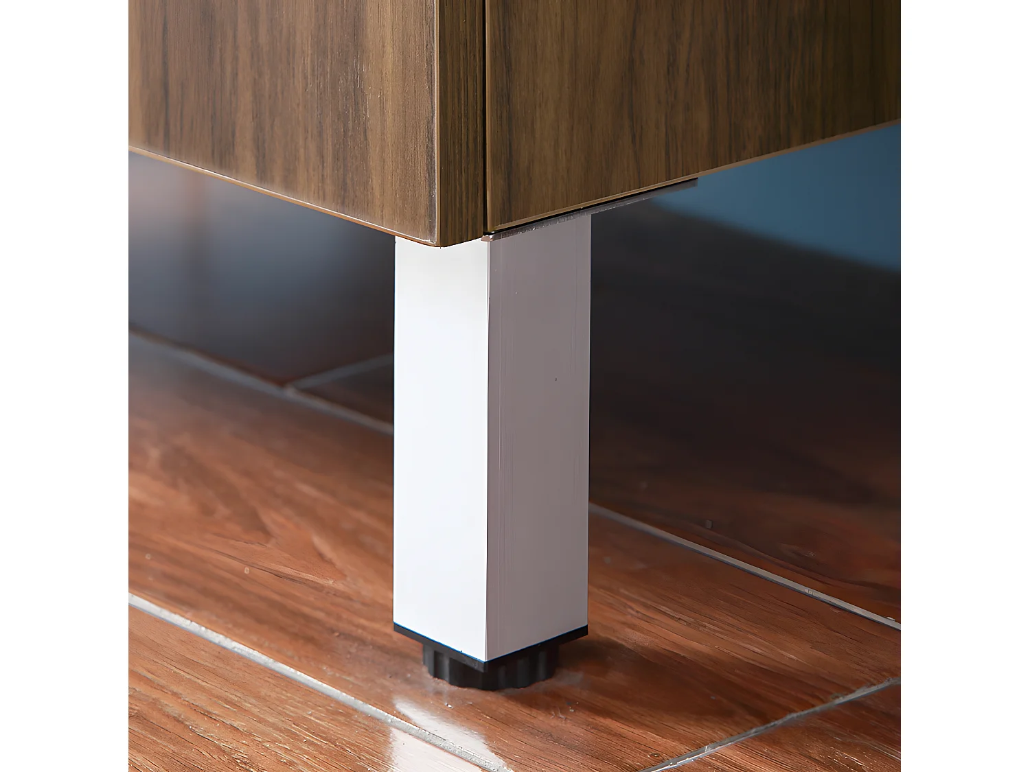 Meuble sous vasque sur pieds avec lavabo intégré 2 portes Chêne L.58xP.38xH.82,4cm Aica