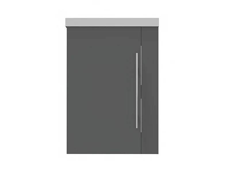 Meuble lave-mains sous vasque suspendu avec lavabo intégré Anthracite 45cm Aica