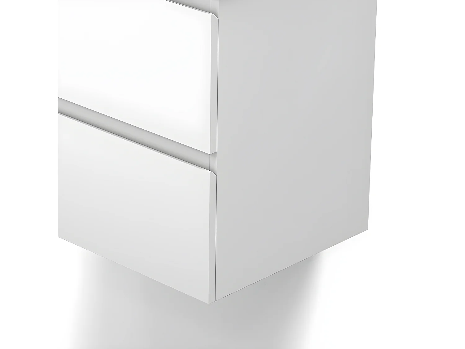 Meuble salle de bain 60x38.5x45cm 2 tiroirs meuble suspendu avec la vasque blanc Aica